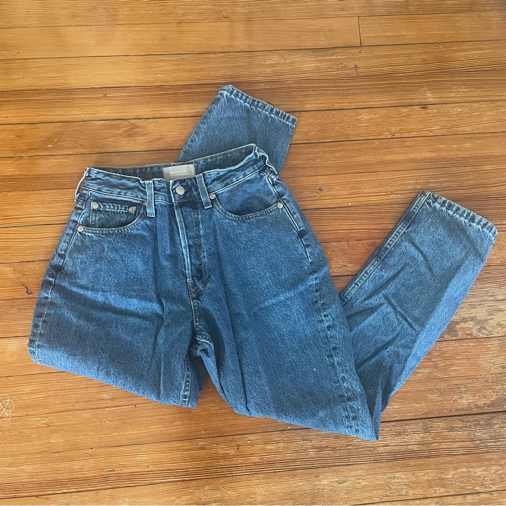 Everlane The Curvy 90’s Cheeky Straight Jean, Medium Wash, Size 28